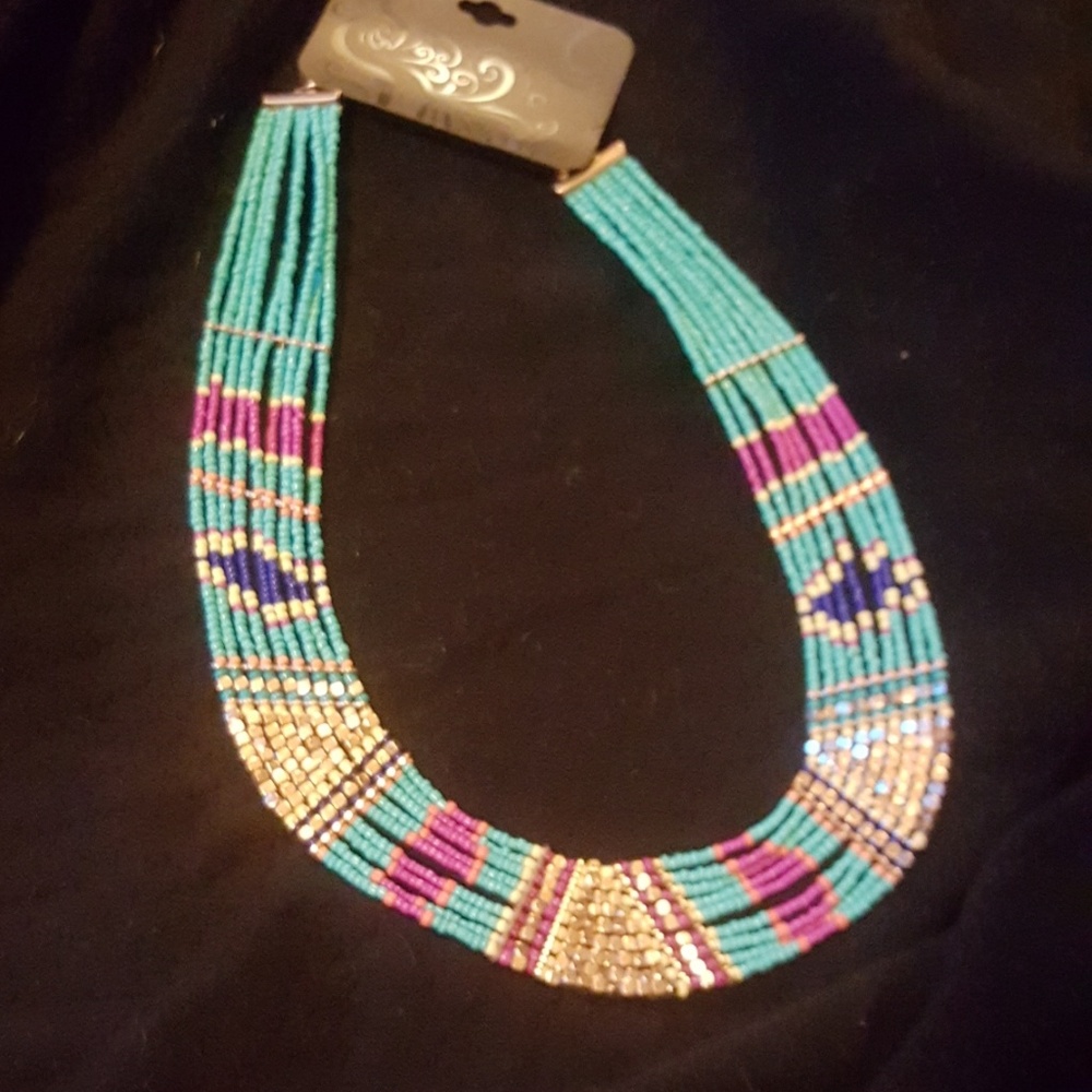 Beaded Multi-Strand Necklace From India